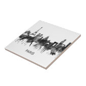 Paris France Skyline BW Tegeltje (Zijkant)
