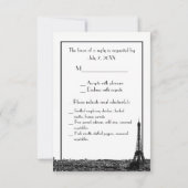 Paris France Skyline Kiss #1 BW RSVP #1 (Dos)
