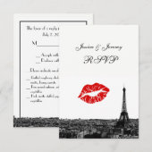 Paris France Skyline Kiss #1 BW RSVP #1 (Devant / Derrière)