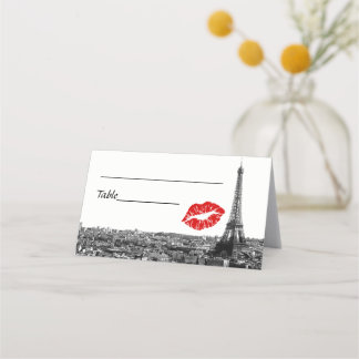 Paris France Skyline Red Kiss #1 BW Escort Cartes