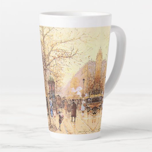Paris France Street Scène Europe Latte Mug (Angle droit)