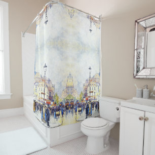 Paris France Street Scene Galien Shower Curtain Douchegordijn