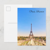 Paris France Tour Eiffel carte postale voyage (Devant / Derrière)