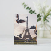 Paris France Tour Eiffel carte postale voyage (Debout devant)
