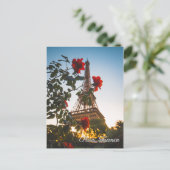 Paris France Tour Eiffel carte postale voyage (Debout devant)