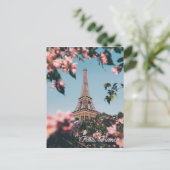 Paris France Tour Eiffel fleurs voyage carte posta (Debout devant)