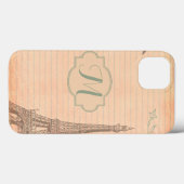 Paris France Tour Eiffel Monogramme Coque ipad (Verso (horizontal))