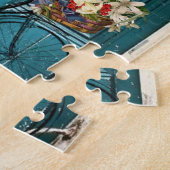 Paris France Vélo Floral Jigsaw Puzzle (Côté)