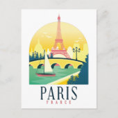 Paris France Vintage Travel Briefkaart (Voorkant)