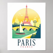 Paris France Vintage Travel Poster (Voorkant)