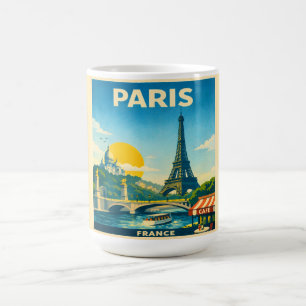 Paris France Vintage Travel Poster Mug