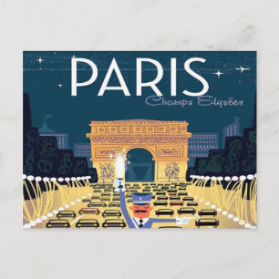 Paris France Vintage Travel retro Tourism vakantie Briefkaart