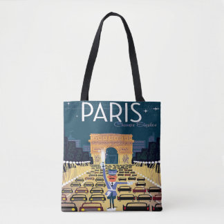 Paris France Vintage Travel retro Tourism vakantie Draagtas