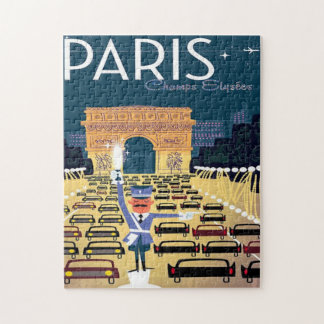 Paris France Vintage Travel retro Tourism vakantie Legpuzzel