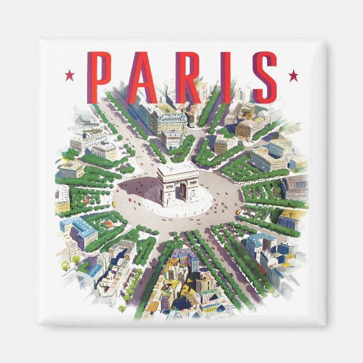 Paris France Vintage Voyage Magnet (Devant)