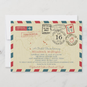 Paris France World Traveler Airmail Vrijgezellenfe Kaart