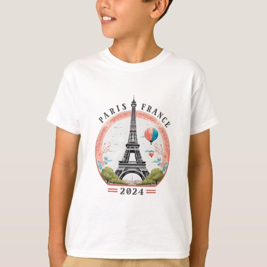 Paris Frankrijk 2024 Kinder T-shirt, Paris Frankri T-shirt (Voorkant)