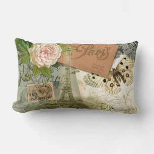 Paris Frankrijk Antiek kunstwerk Collage Eiffel Fr Kussen