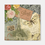 Paris Frankrijk Antiek kunstwerk Collage Eiffel Fr Magneet (Voorkant)