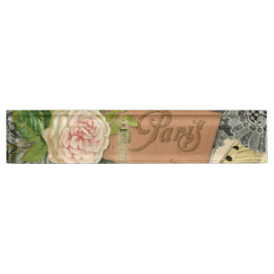 Paris Frankrijk Antiek kunstwerk Collage Eiffel Fr Naambordje