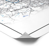 Paris Frankrijk City Map Eenvoudig reizen Poster (Hoek)