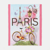Paris Frankrijk Eiffel Tower Bicycle Lamp Medium Fleece Deken (Voorkant)