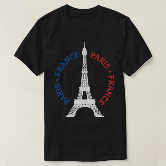 Paris Frankrijk Eiffel Tower French Flag Souvenir T-shirt (Design voorkant)