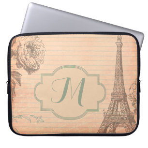 Paris Frankrijk Eiffel Tower Monogram 15-inch Hoes