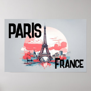 Paris Frankrijk Eiffeltoren Reisposter Poster