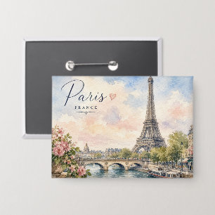 Paris Frankrijk Eiffeltoren rivier Seine Button