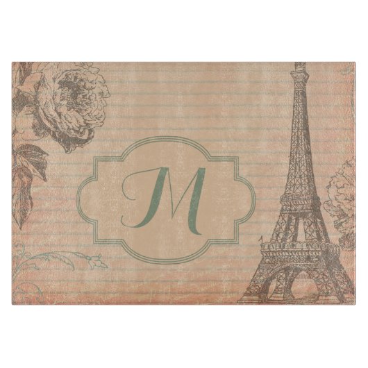 Paris Frankrijk Eiffeltoren Shab Glass Cutting Boa Snijplank (Voorkant)