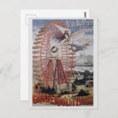 Paris Frankrijk  Ferris Wheel Briefkaart (Voorkant / Achterkant)