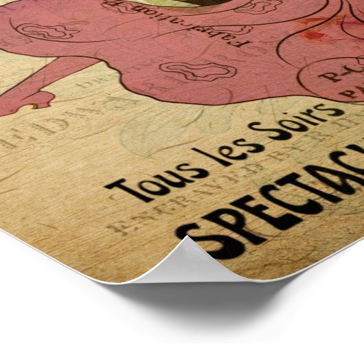 Paris Frankrijk  Frans Can-Can Dancer Poster (Hoek)