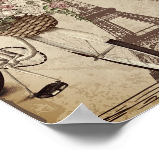 Paris Frankrijk Franse Eiffel Tower Poster (Hoek)