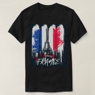 Paris Frankrijk Kwaststreek Eiffeltoren Design T-shirt