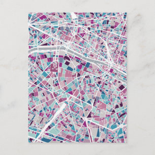 Paris Frankrijk Map Briefkaart