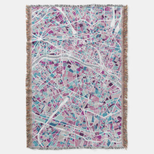 Paris Frankrijk Map Deken