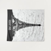 Paris Frankrijk Map Eiffel Tower Fotoachtergrond Wandkleed (Voorkant (horizontaal))
