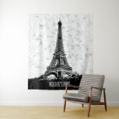 Paris Frankrijk Map Eiffel Tower Fotoachtergrond Wandkleed (In situ)