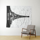 Paris Frankrijk Map Eiffel Tower Fotoachtergrond Wandkleed (In Situ (horizontaal))