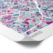 Paris Frankrijk Map Poster (Hoek)