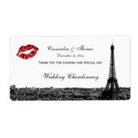 Paris Frankrijk Silhouet Kus #1 BW H Wijnlabel TY