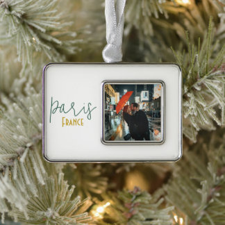 Paris, Frankrijk Souvenir Herinnering Verzilverd Kader Ornament