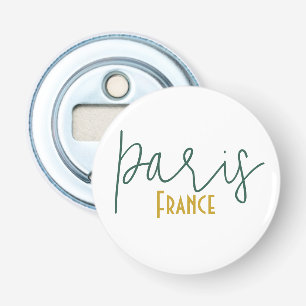 Paris, Frankrijk Souvenir Knop Flesopener Button Flesopener