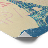 Paris Frankrijk typografie en Eiffeltoren Poster (Hoek)