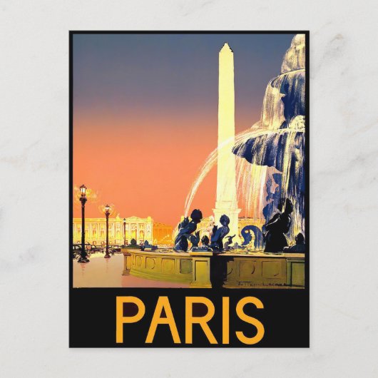 Paris Frankrijk vintage Briefkaart (Voorkant)