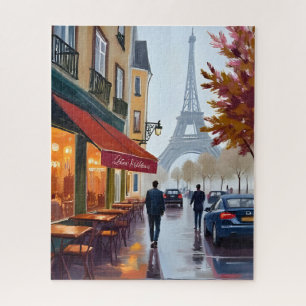Paris Frans Café Eiffeltoren Aquarel Legpuzzel