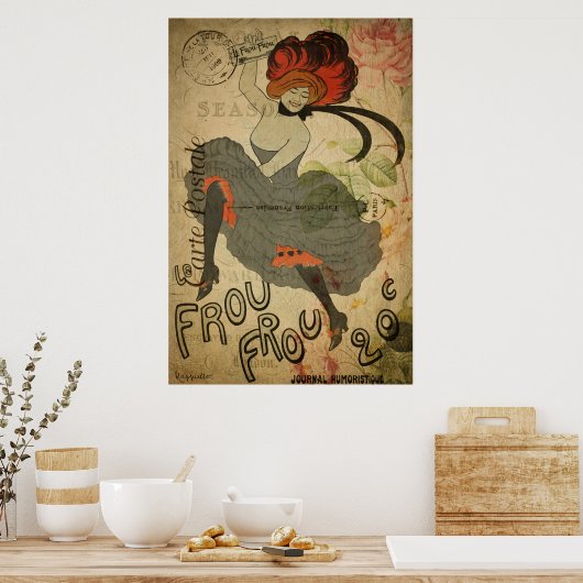 Paris  Frans Can-Can Dancer Poster (Keuken)