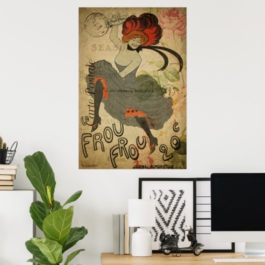 Paris  Frans Can-Can Dancer Poster (Thuiskantoor)