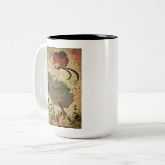 Paris Frans Can-Can Dancer Tweekleurige Koffiemok (Voorkant links)